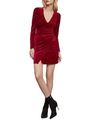 Bcbgmaxazria Velvet Wrap-front Mini Dress