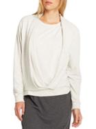 424 Fifth Asymmetrical Drape Front Sweatshirt