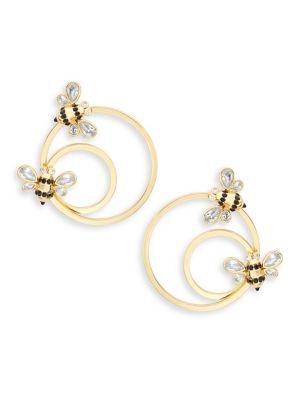Kate Spade New York Bee Crystal Hoop Earrings