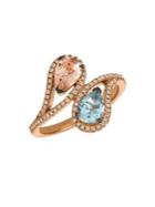 Le Vian 14k Strawberry Gold, Sea Blue Aquamarine & Peach Morganite Ring