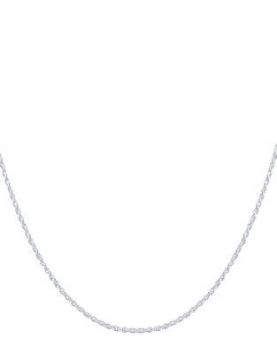 Lord & Taylor 18 Loose Rope Sterling Silver Chain Necklace