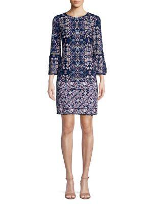 Vince Camuto Graphic Pom-pom A-line Dress