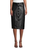 Karl Lagerfeld Paris Faux-leather Buttoned Pencil Skirt