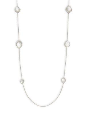 Nadri Doublet And Sterling Silver And Mother Of Pearl Station Necklace