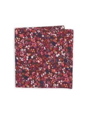 Black Brown Pearson Floral Cotton Pocket Square