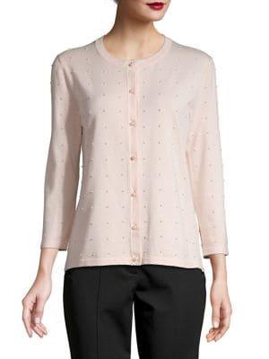 Karl Lagerfeld Paris Faux Pearl-embellished Cardigan