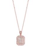Morris & David 14k Rose Gold & Diamond Rectangle Pendant Necklace - 1.17 Tcw