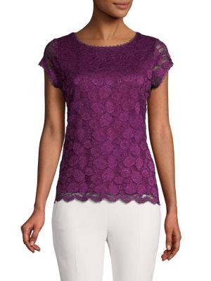 Karl Lagerfeld Paris Scalloped Lace Top