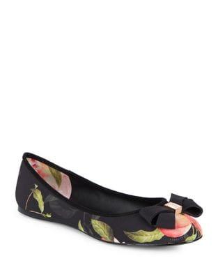 Ted Baker London Immep 2 Leaf-print Bow Ballet Flats