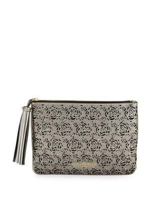 Karl Lagerfeld Paris Textured Zip Clutch