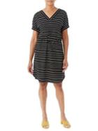 Olsen V-neck Drawstring Stripe Dress