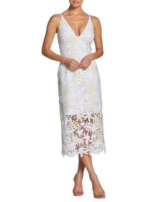 Dress The Population Summer Aurora Lace Midi Dress