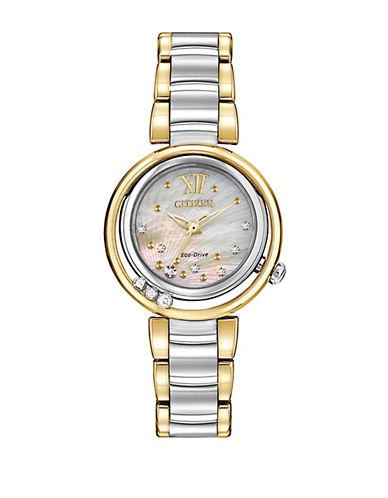 Citizen Ladies Eco Drive Two Tone Watch With Floating Diamonds