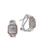 Effy Diamond, Sterling Silver And 14k Rose Gold Omega Hoops