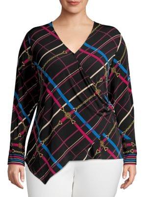 Rafaella Plus Asymmetrical Printed Top