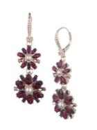 Marchesa Goldtone, Faux Pearl & Crystal Cluster Double Drop Earrings