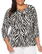 Rafaella Plus Zebra Cotton Top