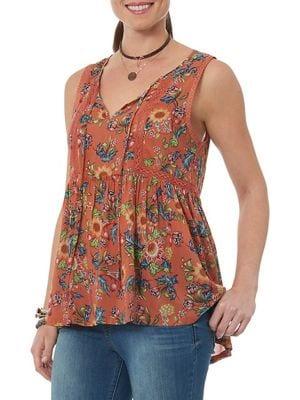 Democracy Self-tie Floral Top
