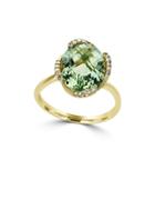 Effy Diamonds, Green Amethyst And 14k Yellow Gold Ring