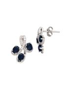 Lord & Taylor 14k White Gold Sapphire And Diamond Earrings