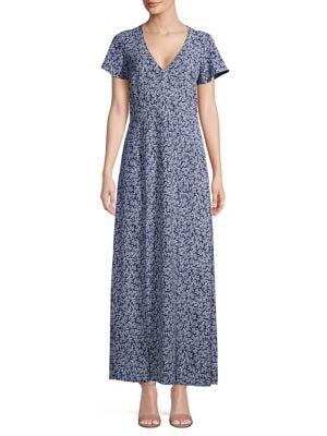 Michael Michael Kors Painterly Reef Slit Maxi Dress