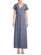 Michael Michael Kors Painterly Reef Slit Maxi Dress