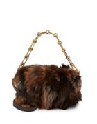 Michael Kors Collection Fox Fur And Leather Shoulder Bag