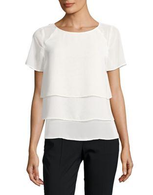 Calvin Klein Tiered Chiffon Top