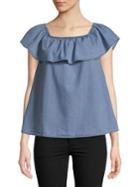 Vero Moda Emilia Off-the-shoulder Chambray Top