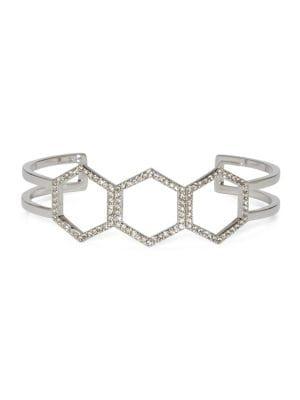 Vince Camuto Silvertone Crystal Cuff Bracelet