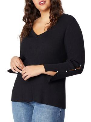 Rebel Wilson X Angels Plus Faux Pearl-trimmed Sweater