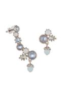 Marchesa Crystal Mismatched Crawler Earrings