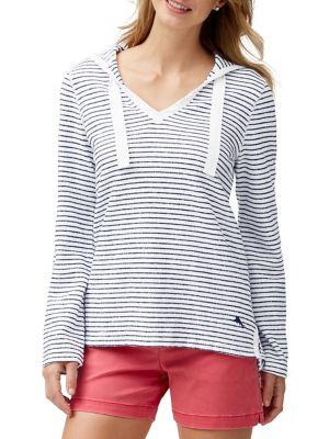 Tommy Bahama Beachy Slub Baja Cotton Striped Hoodie