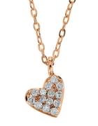 Lord & Taylor 14kt. Rose Gold And Diamond Heart Pendant Necklace