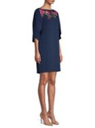 Trina Turk Embroidered Petal Sleeve Dress
