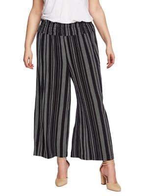 1.state Plus Textured Wide-leg Pants