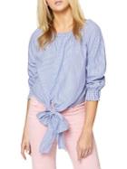 Sanctuary Pinstripe Front Knotted Shirt