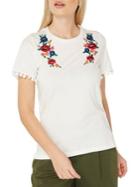 Dorothy Perkins Embroidered Pom-pom T-shirt