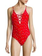 Billabong Gone Away One-piece Lace-up Swimsuit