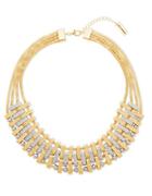 Steve Madden Two-tone Multi-layer & Multi-strand Textured Bars Necklace