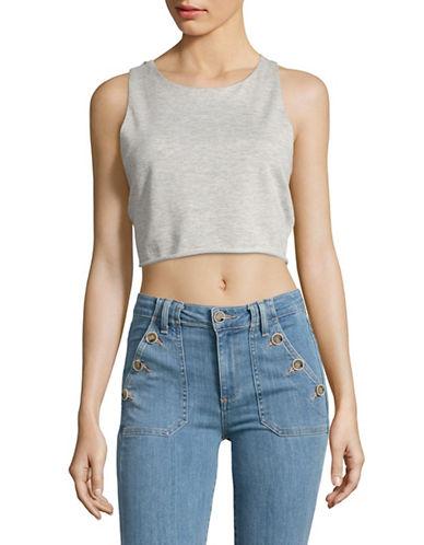 Design Lab Lord & Taylor Heathered Cropped Top