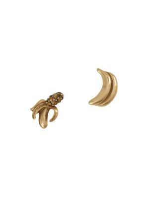 Lucky Brand Global Tribes Goldtone & Crystal Drive Me Bananas Mismatch Stud Earrings