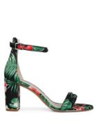 Kenneth Cole New York Lex Tropical-print Satin Ankle Strap Sandals