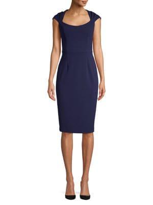 Betsy & Adam Cap Sleeve Sheath Dress