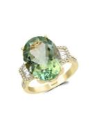 Effy 14k Yellow Gold Diamond & Green Amethyst Ring