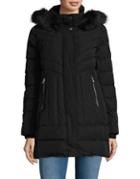 Vince Camuto Faux Fur-trimmed Zip Front Down Fill Coat