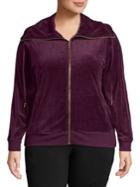 Calvin Klein Plus Plus Plus Velour Funnelneck Zip Top