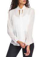 1.state Pintuck Tie-neck Top