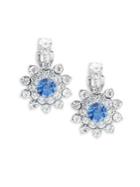 Carolee Something Blue Floral Cluster Clip-on Earrings