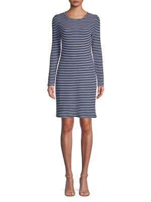 Michael Michael Kors Striped Long Sleeve Sheath Dress